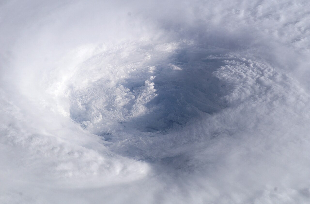 The cloud-lined eye of Hurricane Isabel photographed from the International Space Station in 2003.